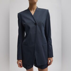Tibi Oliver Cotton Stretch Tricotine Sculpted Blazer